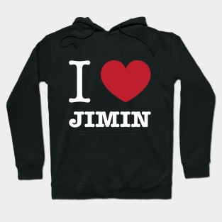 I love BTS Park Jimin typography white Morcaworks Hoodie